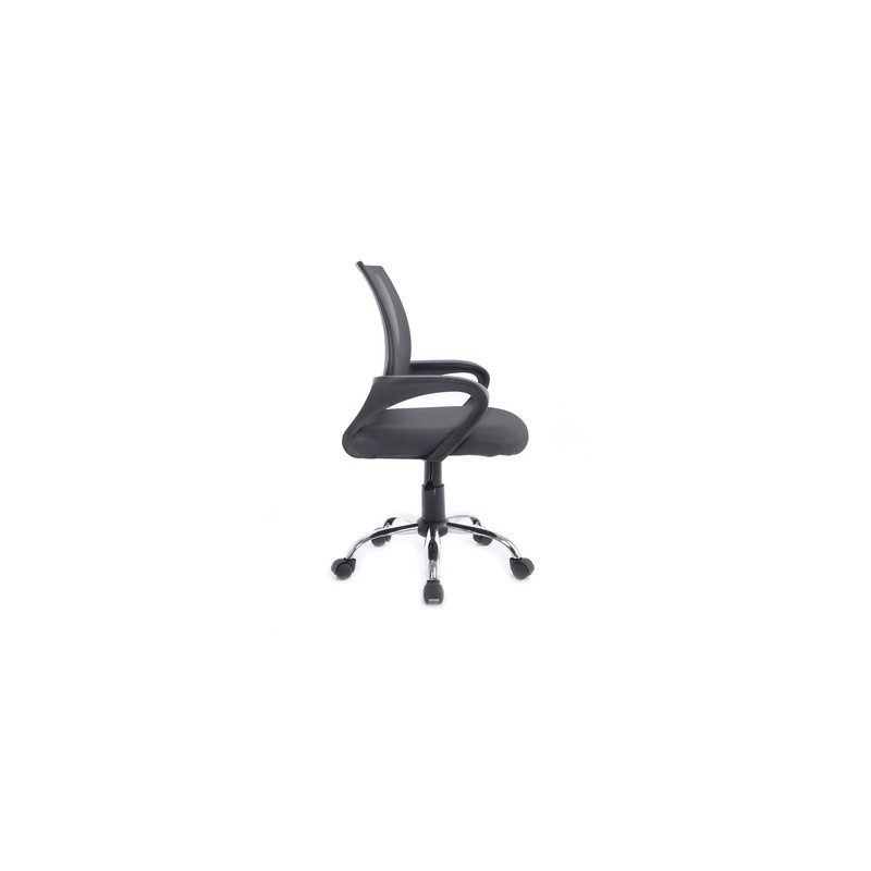 Silla De Oficina Equip De Malla Color Gris Oscuro Recubrimiento Pu De Alta Calidad Diseño Ergonomico