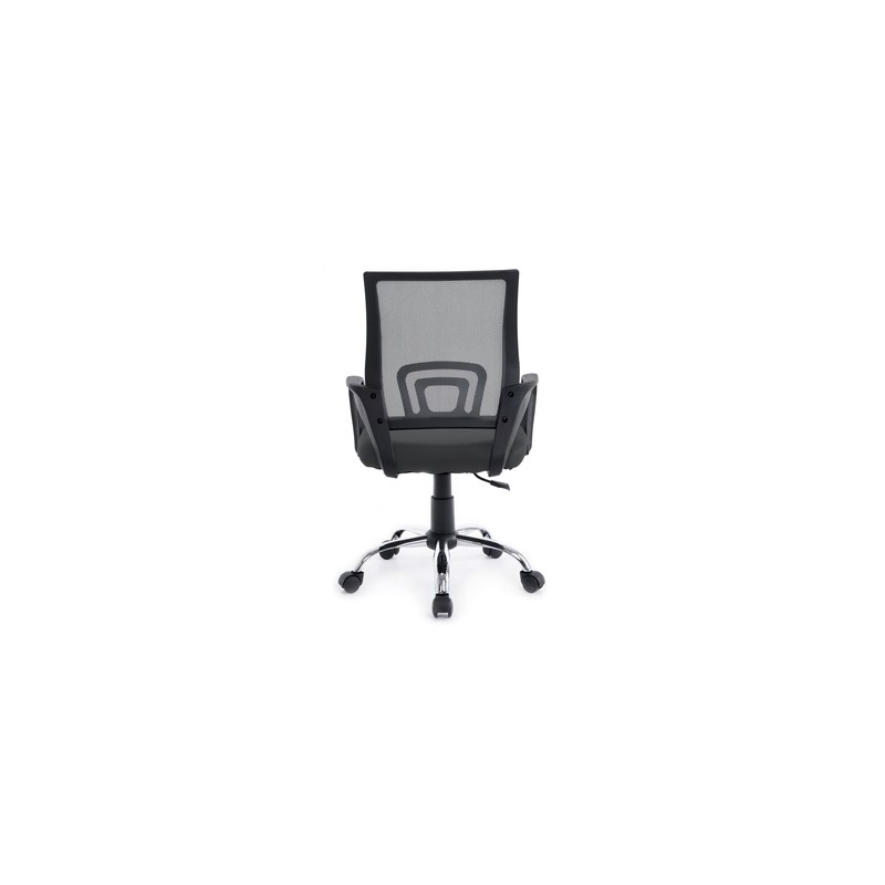 Silla De Oficina Equip De Malla Color Gris Oscuro Recubrimiento Pu De Alta Calidad Diseño Ergonomico