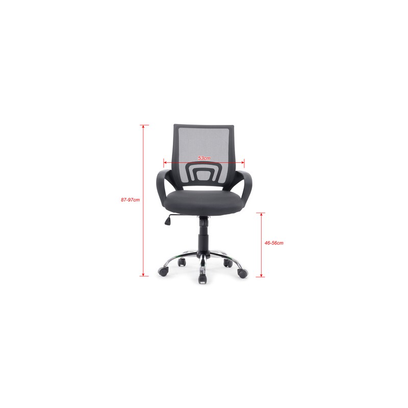 Silla De Oficina Equip De Malla Color Gris Oscuro Recubrimiento Pu De Alta Calidad Diseño Ergonomico