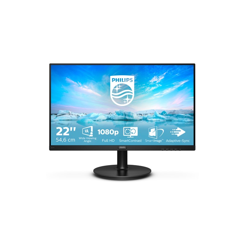 Monitor 22" Hdmi Vga Philips 221v8 Fhd 1920x1080 4ms 75hz Color Negro 3años Garantia