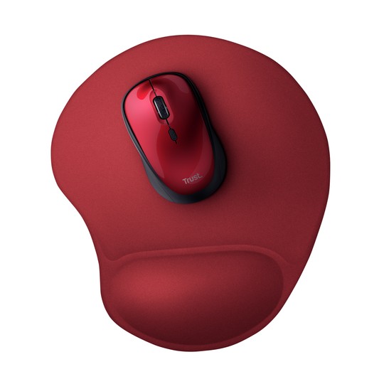 Alfombrilla Trust Bigfoot Gel - Base Antideslizante - Superficie De Microfibra Color Rojo 20429