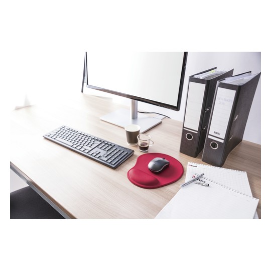 Alfombrilla Trust Bigfoot Gel - Base Antideslizante - Superficie De Microfibra Color Rojo 20429