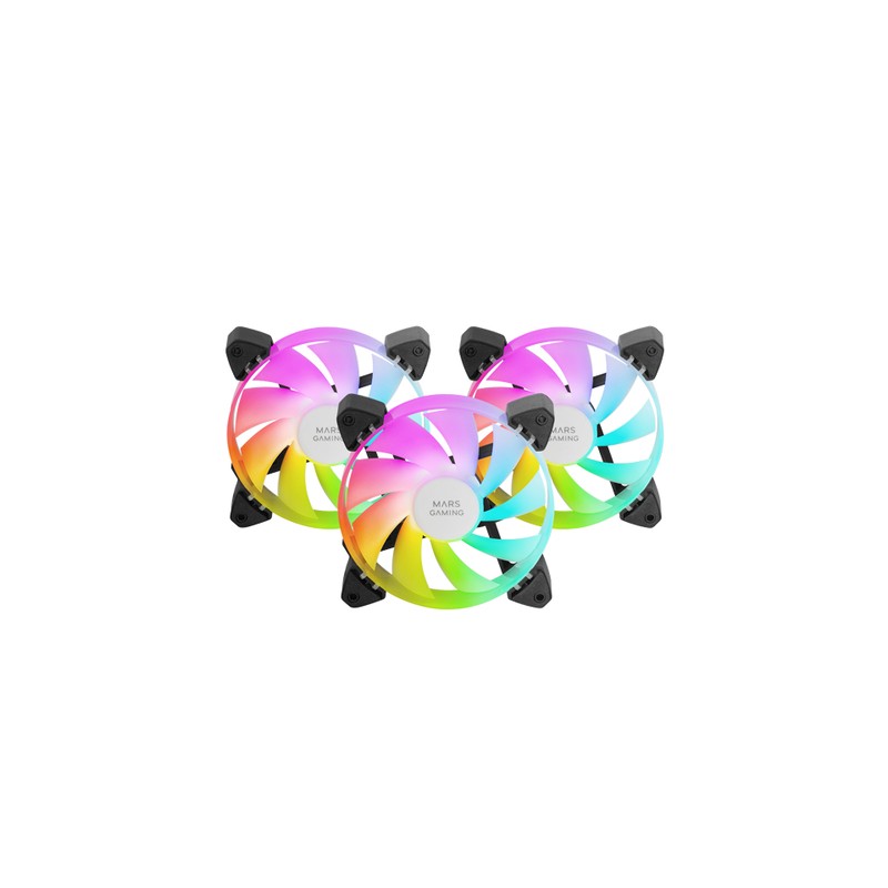 Kit 3xventilador Interno Argb Mars Gaming Mf-3a Kit Black 12x12cm Argb Rainbow