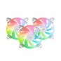 Kit 3xventilador Interno Argb Mars Gaming Mf-3a Kit Blanco 12x12cm Argb Rainbow