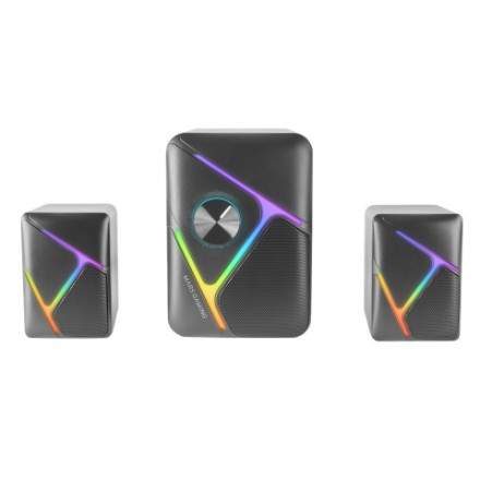 Altavoces 2.1 Mars Gaming Rgb Dinamico 35w 3d Surround Negros Control De Volumen Alim. Usb Jack 3.5