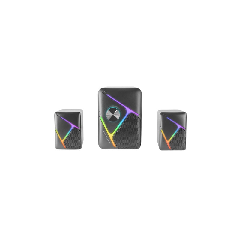 Altavoces 2.1 Mars Gaming Rgb Dinamico 35w 3d Surround Negros Control De Volumen Alim. Usb Jack 3.5
