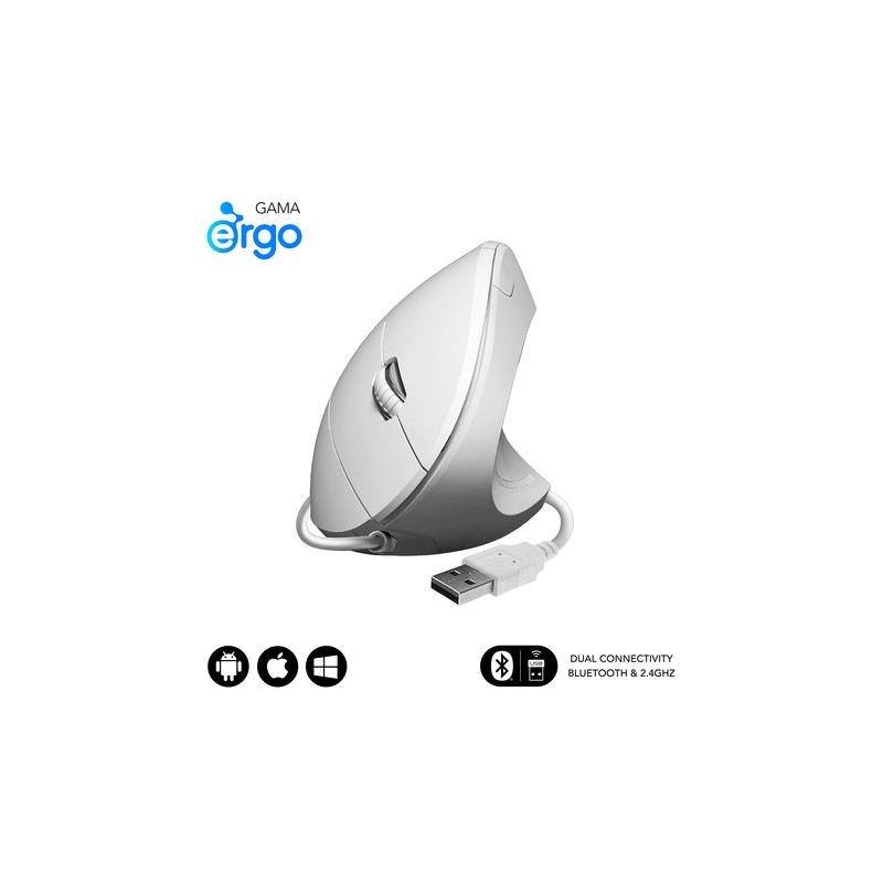 RATON SUBBLIM GLIDE VERTICAL ERGO WIRED WHITE