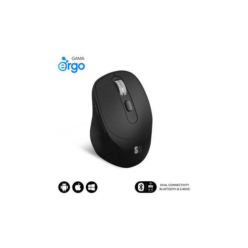 RATON SUBBLIM ERGO DUAL A BATERIA NEGRO