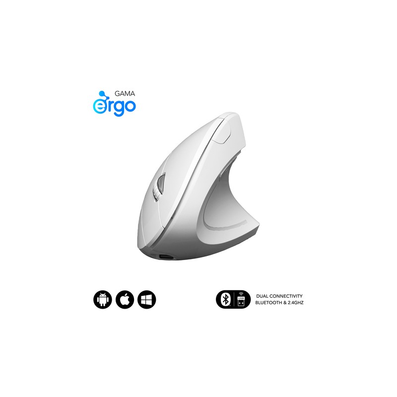 RATON SUBBLIM GLIDE ERGO DUAL A BATERIA BLANCO