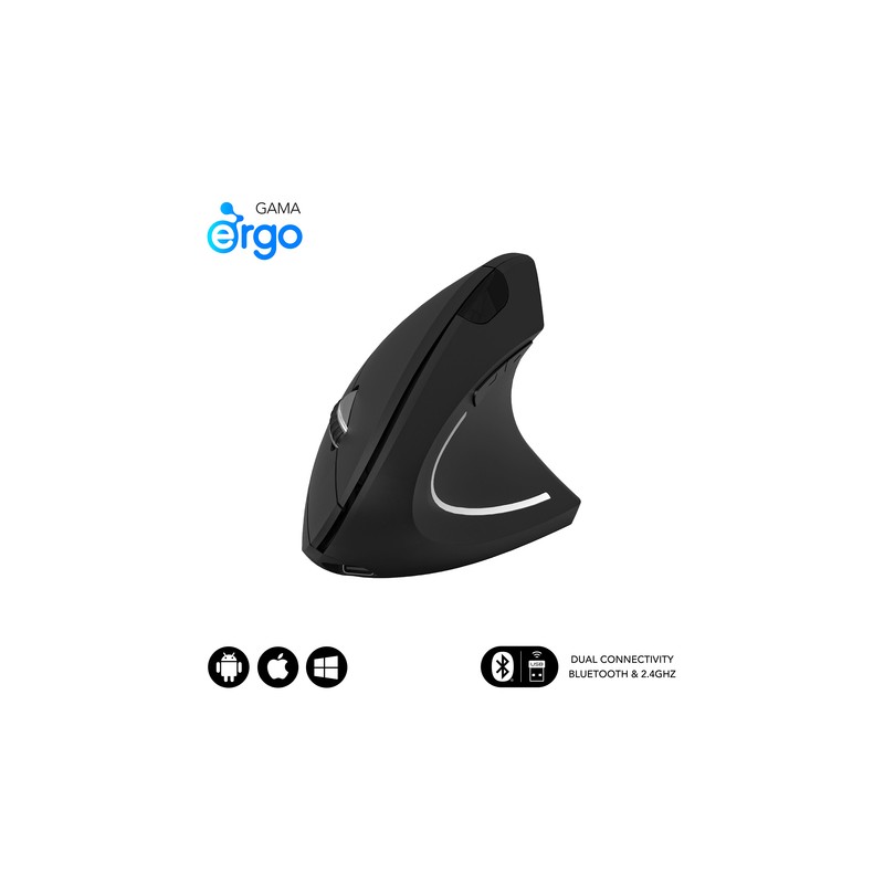 RATON SUBBLIM GLIDE ERGO DUAL A BATERIA NEGRO