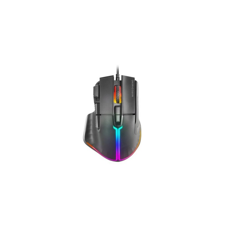 Mouse Mars Gaming Mm-xt Black 9b 12800dpi Rgb Cable Feather Paracord