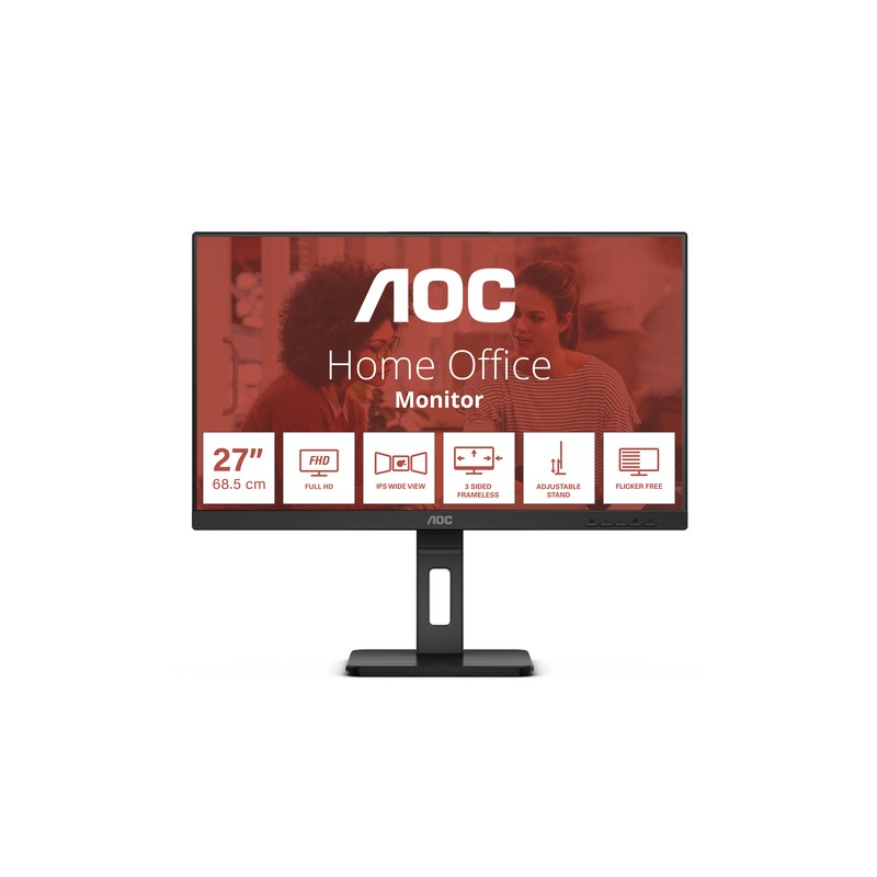 Monitor Aoc 27" 27e3qaf  Displayport Hdmi Vga Audio Aur Full Hd 1920x1080 75hz 4ms Vesa