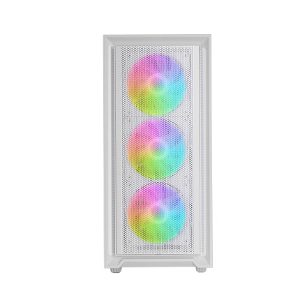 Caja Atx Semitorre Gaming Mars Gaming Mcairw Frontal Blanco De Malla 4x120mm Rainbow