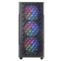 Caja Atx Semitorre Gaming Mars Gaming Mcgeo Frontal Negro De Malla Geometrica 4x120mm Frgb Rainbow