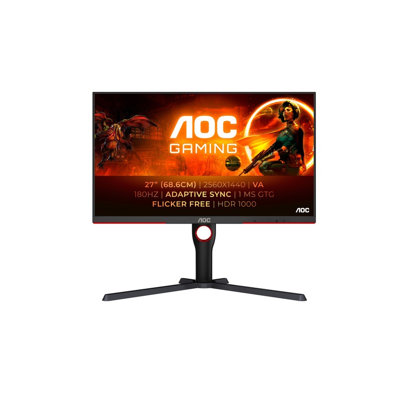 Monitor Aoc Gaming 27" Q27g3xmn 2 Hdmi Salida Audio Displayport Qhd 2560 X1440 180hz 1ms Vesa