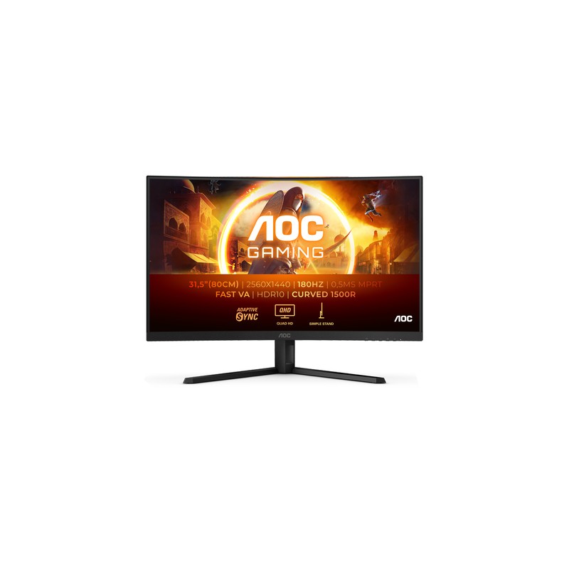Monitor Aoc Gaming 32" Cq32g4ve 2 Hdmi Displayport  Jac Auricula Mini Qhd 2560x1440 180hz 0,5ms Vesa