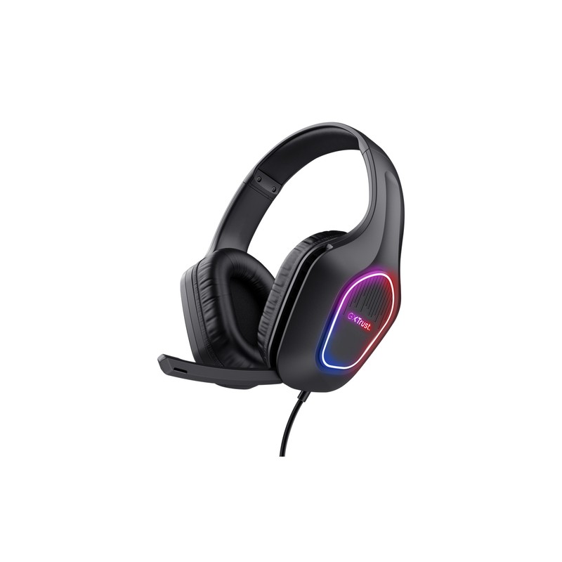 Headset Trust Gaming  Gxt416 Zirox  Conexion Audio Y Microf De 3,5 Mmn Puerto Usb-a Para La Ilumin
