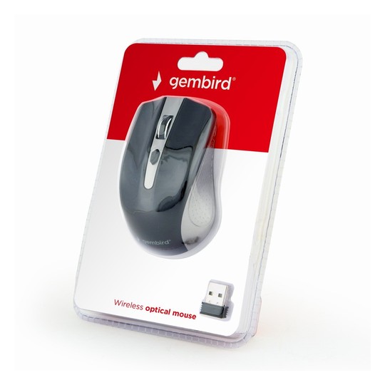 RATON OPTICO INALAMBRICO GEMBIRD, GRIS ESPACIAL/NEGRO