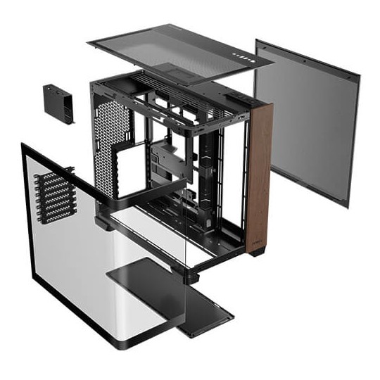 CAJA ANTEC C8 CURVE WOOD E-ATX NEGRO 2XVENT 160 MM 1X140MM 2XUSB SN FUENTE