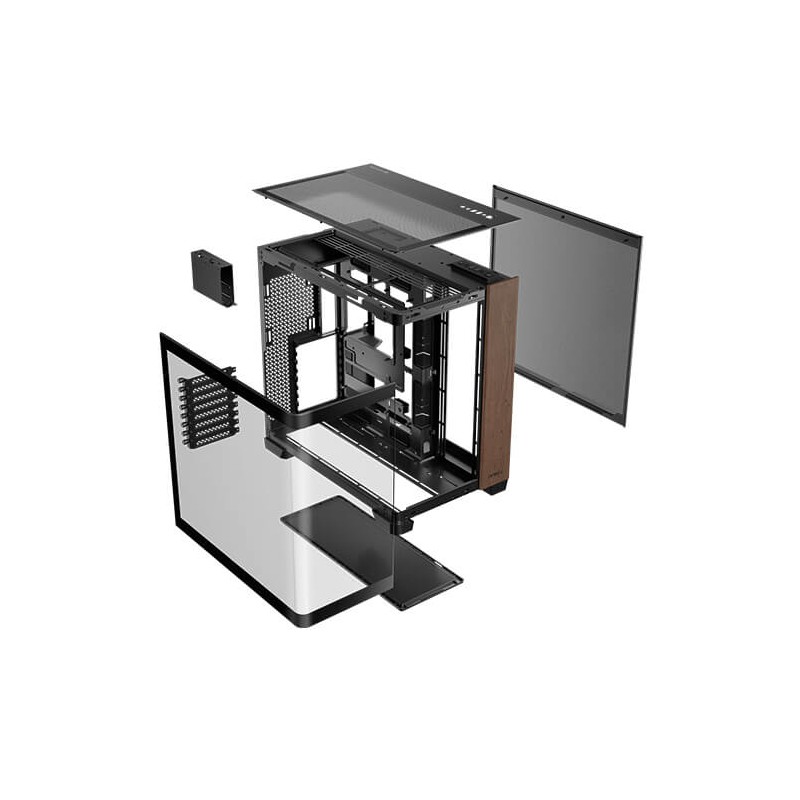 CAJA ANTEC C8 CURVE WOOD E-ATX NEGRO 2XVENT 160 MM 1X140MM 2XUSB SN FUENTE