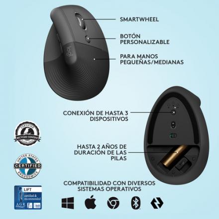 RATON ERGONOMICO LOGITECH INALAMBRICO BLUETOOTH 2.4GHz