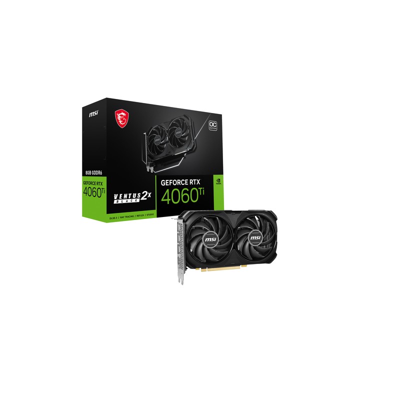 TARJETA GRAFICA MSI RTX 4060TI VENTUS 2X BLACK 8GB OC