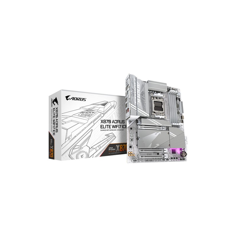 PLACA BASE GIGABYTE X870 A ELITE WF7 ICE G10 AM5 ATX 4XDDR5