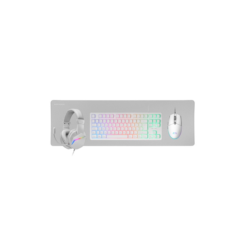 Mars gaming combo gaming mcp-rgb3w 4en1 blanco