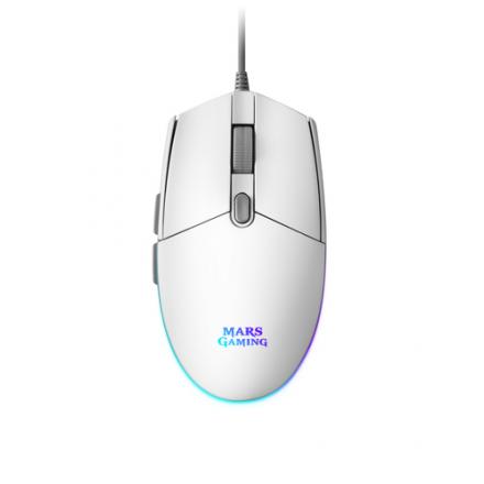 Mars gaming ratón mmg 3200dpi rgb flow blanco