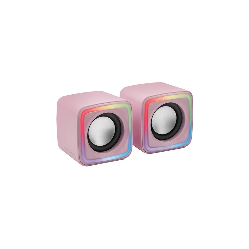Altavoces 2.0 Mars Gaming Mscube Pink 8w Rms Sonido Dsp Espacial Iluminacion Rgb