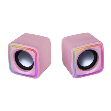 Altavoces 2.0 Mars Gaming Mscube Pink 8w Rms Sonido Dsp Espacial Iluminacion Rgb