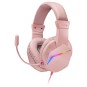 Headset Mars Gaming Mh122 Pink Ultra Ligeros 184g Drivers De Neodimo 50mm Microfono Flexible Jack 3.5mm Simple Y Doble Ilumin
