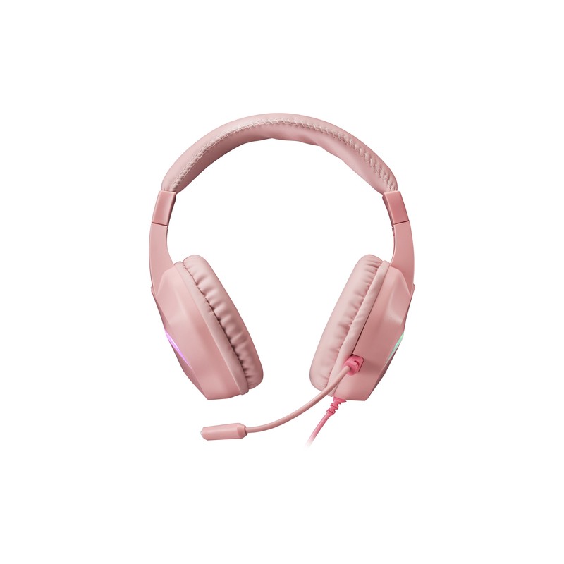 Headset Mars Gaming Mh122 Pink Ultra Ligeros 184g Drivers De Neodimo 50mm Microfono Flexible Jack 3.5mm Simple Y Doble Ilumin