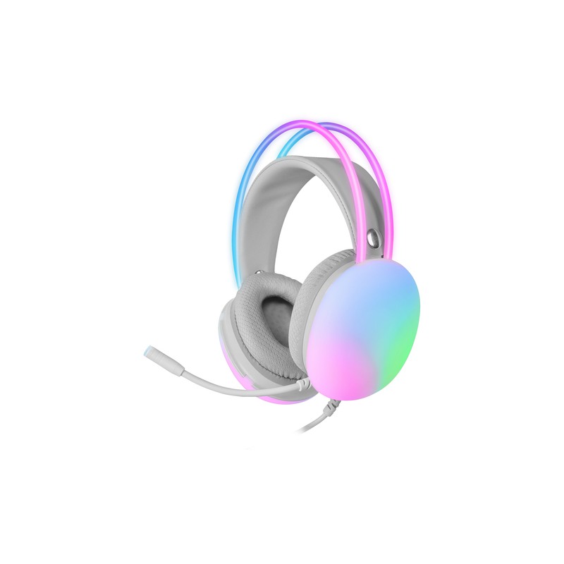 Headset Mars Gaming Mh-glow Pink Jack 3.5mm Y Alimentacion Por Usb Iluminacion 360º Chroma En Diadema Y Auriculares Sonido Ul