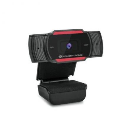 Webcam Fhd Conceptronic Amdis04 1080p Usb Foco Fijo 3.6mm 30 Fps Angulo Vision 65º Microfono Integrado