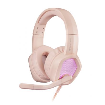 Headset Mars Gaming Mh320 Pink Hi-fi Ultra-bass 3d Jack 3.5mm Iluminacion Rgb Flow (alimentada Por Usb) Micro Con Cancelacion