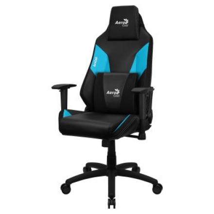 Silla Gamer Aerocool Admiral Diseño Gaming Profesional Negra Con Detalles En Azul Sistema Air Reposabrazos 2d Cojin Lumbar Re