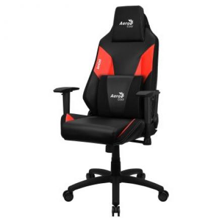 Silla Gamer Aerocool Admiral Diseño Gaming Profesional Negra Con Detalles En Rojo Sistema Air Reposabrazos 2d Cojin Lumbar Re
