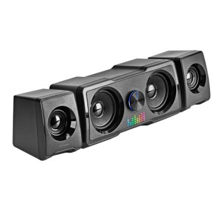 Altavoces 2.2 Mars Gaming Ms22 Sistema De Doble Subwoofer 35w Rgb Flow Conexion Jack 3.5mm Color Negro Alimentacion Por Usb