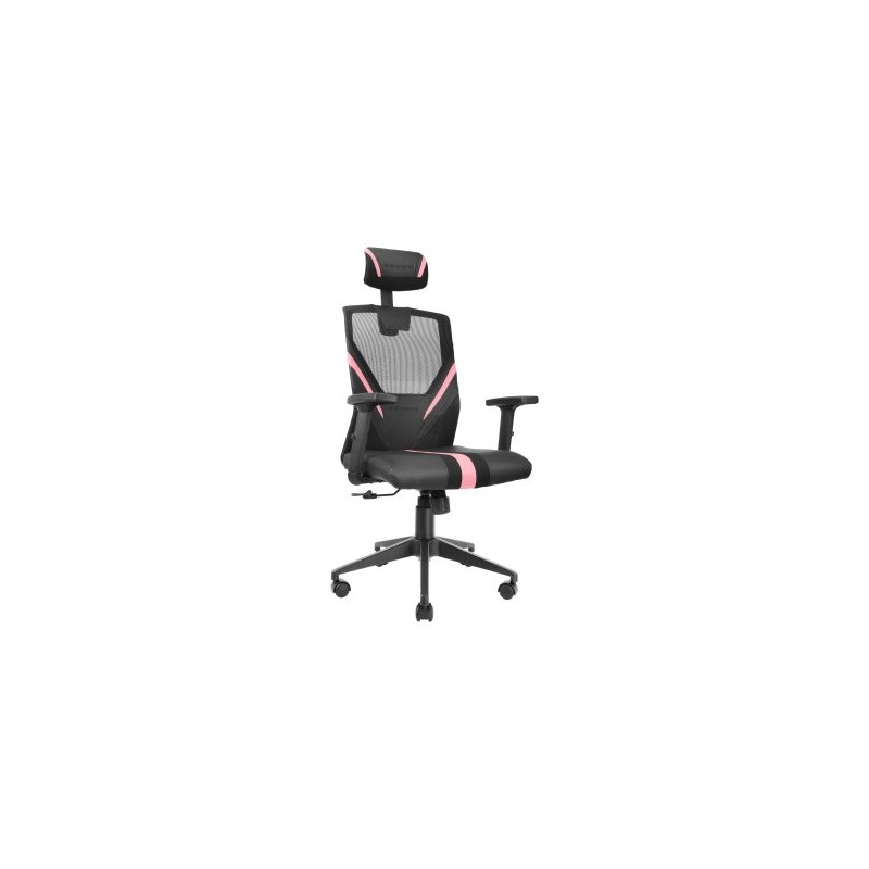 Silla Ergonomica Mars Gaming Mgc-ergo Negra Con Detalles En Rosa Respaldo En Malla Transpirable Ajuste Lumbar-cervical-reposa