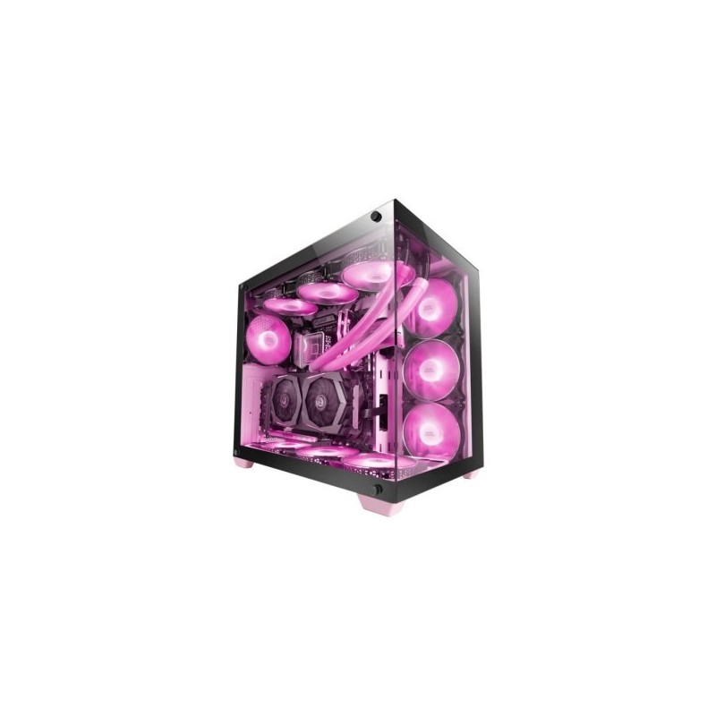 Caja E-atx Torre Gaming Mars Gaming Mcv4 Pink Xxl Premium Custom Doble Ventana De Cristal Templado Continuo Sin Fuente De Ali