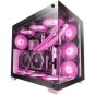 Caja E-atx Torre Gaming Mars Gaming Mcv4 Pink Xxl Premium Custom Doble Ventana De Cristal Templado Continuo Sin Fuente De Ali