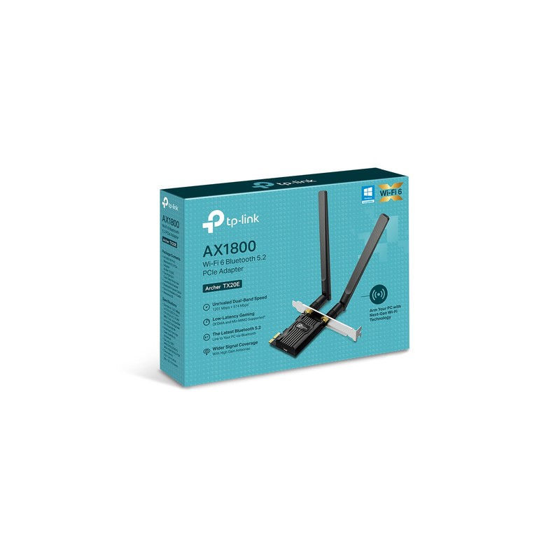 Pci Express Wifi 6 Dualband Y Bluetooth 5.2 Tp-link Archer Tx20e Ax1800 Wifi 6 2 Antenas De Alta Ganancia