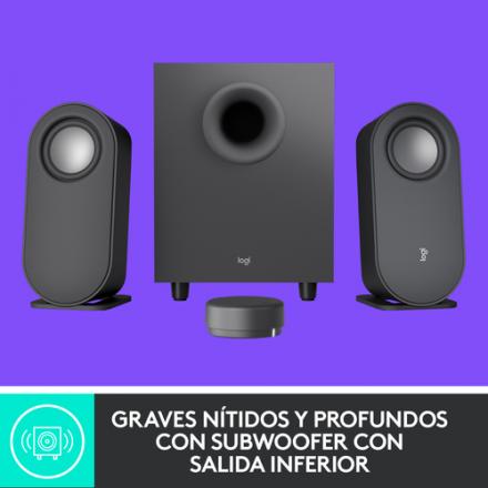 Altavoces 2.1 Logitech Bluetooth Z407 Grafito P/n: 980-001348