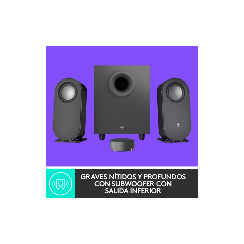 Altavoces 2.1 Logitech Bluetooth Z407 Grafito P/n: 980-001348