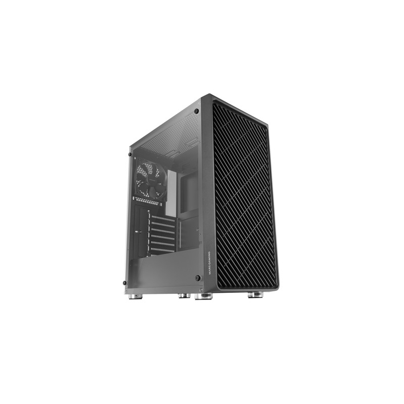 Caja Atx Semitorre Gaming Mars Gaming Mc-3000 Black Frontal Metal Mesh Lateral De Cristal Templado Sin Fuente De Alimentacion