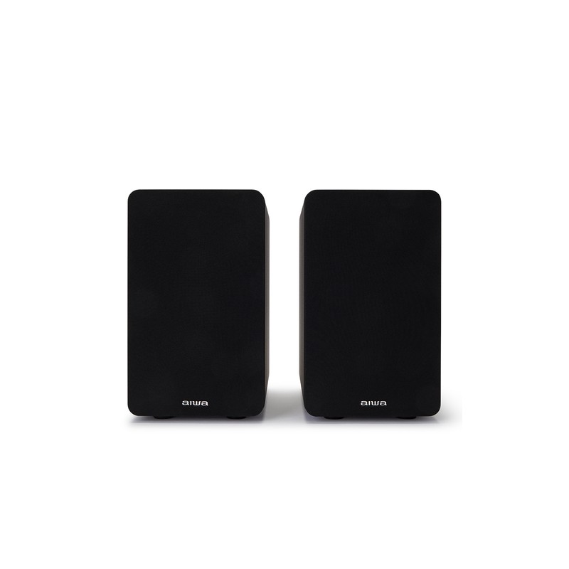 Altavoces 2.0 Hifi Pasivos Aiwa Sp-a100 Color Negro 2x70w Rms Conectores Chapados En Oro