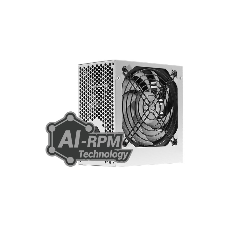 Fuente De Alimentacion Mars Gaming Mpiii 850w, Eficiencia 85% Pfc Activo Vent 12x12 14db White