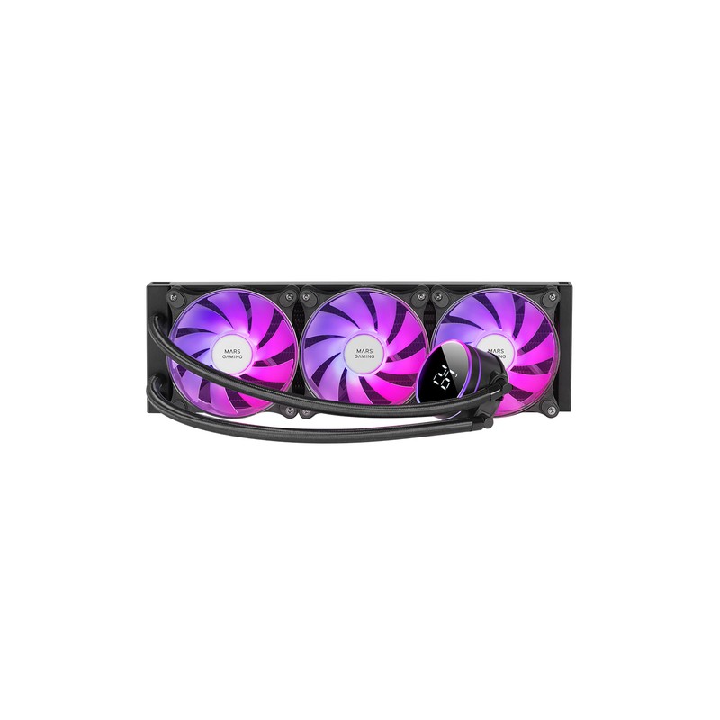 Sistema De Refigeracion Liguida Mars Gaming Mllcd360 Negro 3x (12x12) Iluminacion Frgb Tpd 600w Pantalla Lcd Para Procesadore