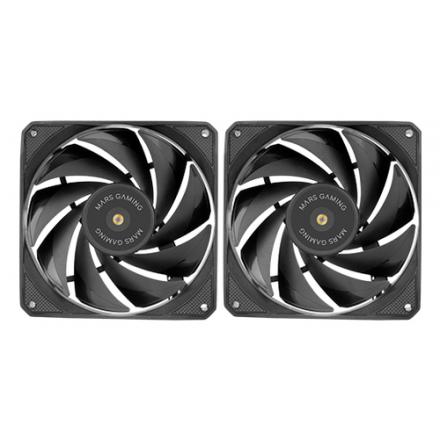 Ventilador Interno Mars Gaming Mfnclx2 Kit De Dos Fbd De Cobre 120mm Conexion Pwm Color Negro